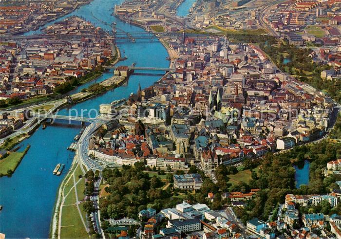 BREMEN  CITY Stadtzentrum Fliegeraufnahme