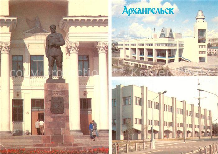 Archangelsk Denkmall Vinogradovu Palas Pionerov Namens Lenina und Bibliothek