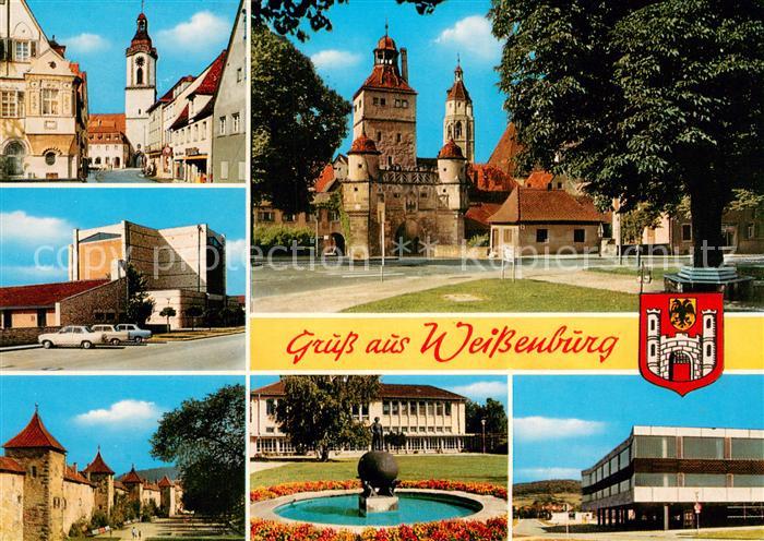 Weissenburg  Bayern Kirche Wuelzburg Stadtmauer Kurpark Schule