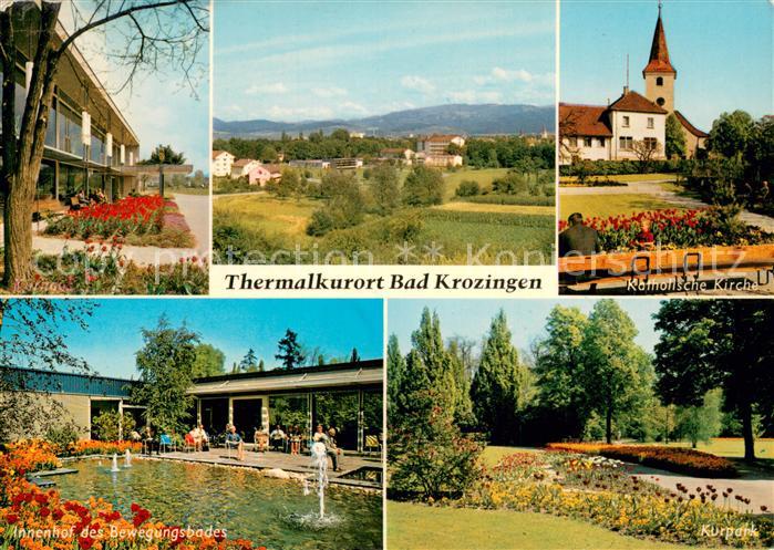 Bad Krozingen Kurhaus Panorama Kath Kirche Innenhof Bewegungsbad Kurpark