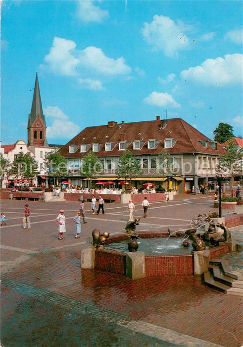 Lingen Ems Markt mit Fabelbrunnen