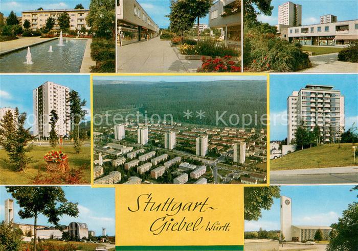 STUTTGART  CITY Wasserspiele Strassenpartie Teilansichten Kirche Fliegeraufnahme