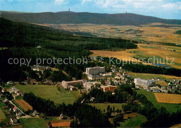 Bad Alexandersbad Fliegeraufnahme mit Fichtelberg Ochsenkopf und Schneeberg