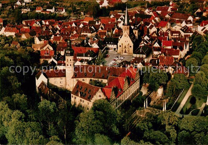 Weikersheim Schloss mit Marktplatz Fliegeraufnahme