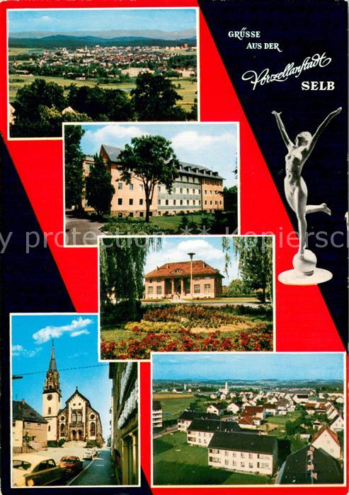 Selb Panorama Teilansichten Kirche Rathaus