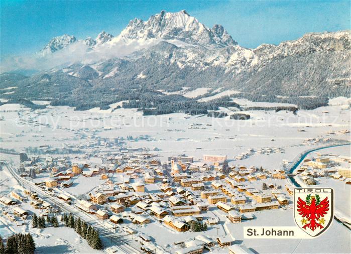 St Johann Tirol Fliegeraufnahme mit Kaisergebirge