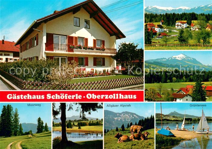 Oberzollhaus Gaestehaus Schoeferle Panorama Moorweg Schwarzenberger Weiher Allga