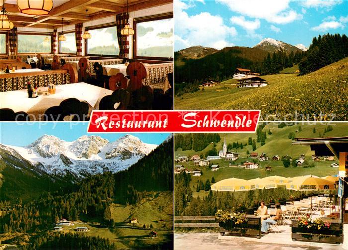 Mittelberg Kleinwalsertal Restaurant Schwendle Gaststube Terrasse Panorama