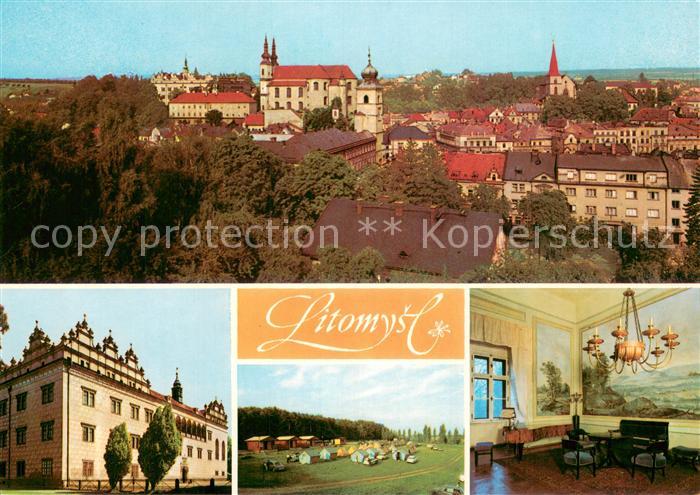 Litomysl Celkovy pohled Zamek Autocamping Zamek hudebni salon a nastennymi malba