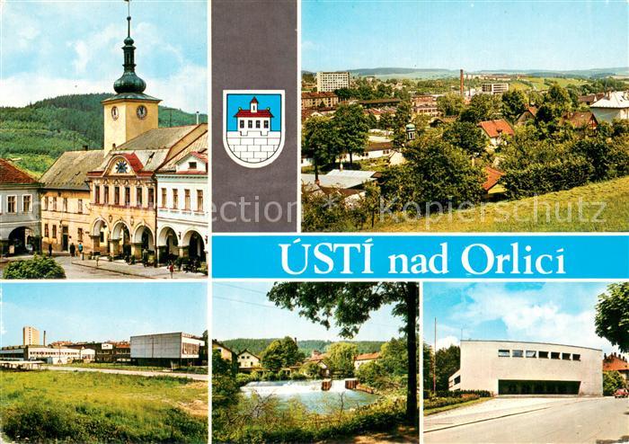 Usti nad Orlici Pardubicky kraj Radnice Pohled na mesto Zavod Kovostav Kerhartic