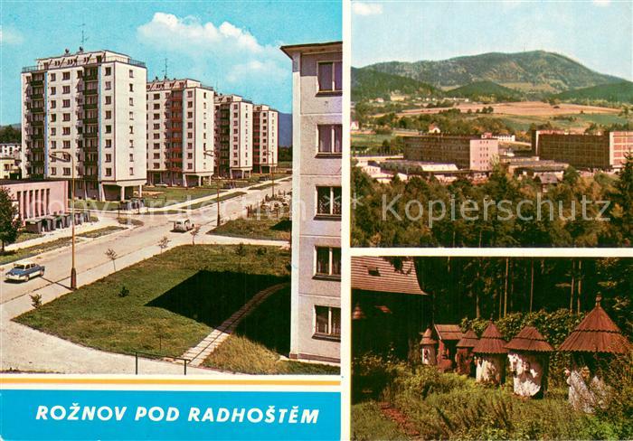 Roznov pod Radhostem Hochhaeuser Panorama Motiv