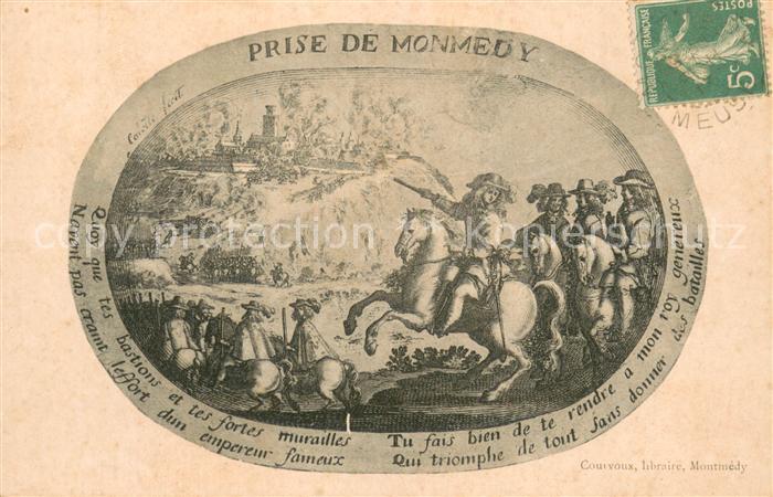 Montmedy 55 Prise de Monmedy Bataille Schlacht Kuenstlerkarte