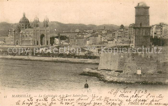 Marseille 13 La Cathedrale et le Fort Saint Jean
