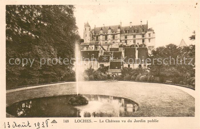 Loches 37 Chateau vu du jardin public
