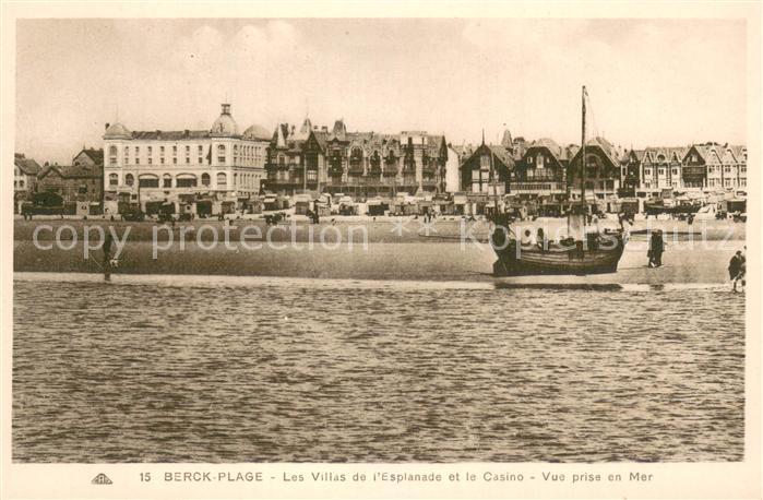 Berck-Plage 62 Les Villas de l Esplanade et le casino vue prise en mer
