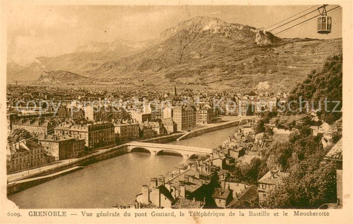 Grenoble 38 Vue Generale du Pont Gontard Téléphérique de la Bastille et le Mouch