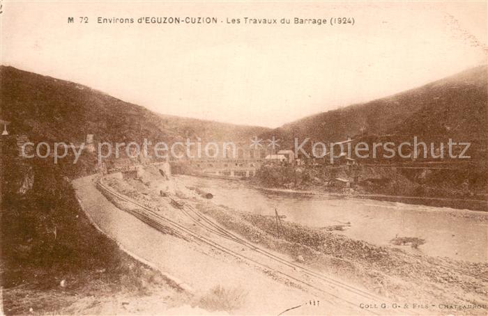 Eguzon-Chantome 36 Indre Les travaux du barrage