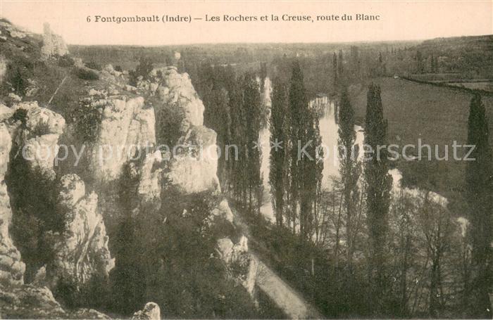 Fontgombault Fontgombaud Les rochers de la Creuse Route du Blanc
