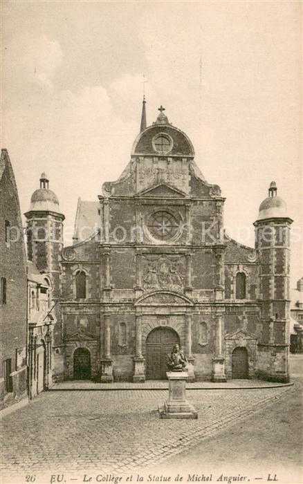 Eu 76 Le College et Statue de Michel Anguier