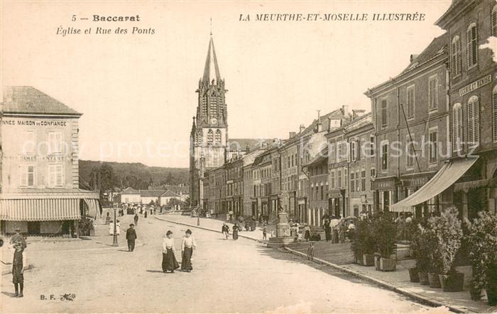 Baccarat 54 Eglise et Rue des Ponts