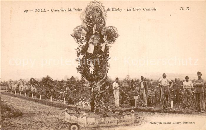 Toul 54 Cimetière Militaire de Choloy Croix centrale