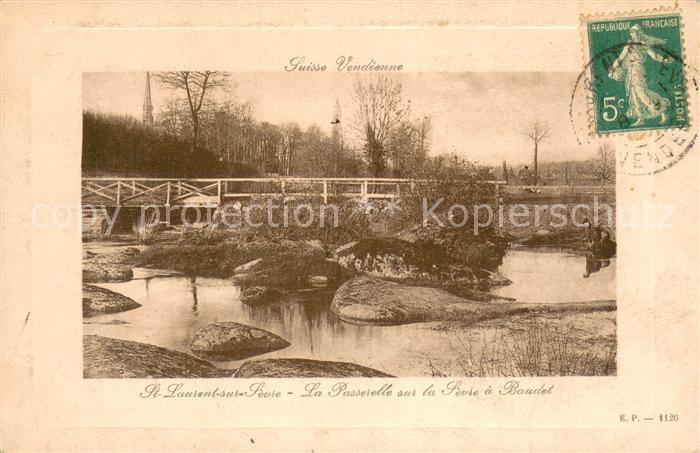 Saint-Laurent-sur-Sevre La passerelle sur la Sèvre a Baudet