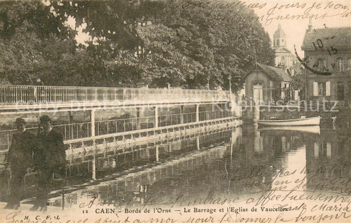 Caen Bords de l Orne Barrage Eglise de Vaucelles