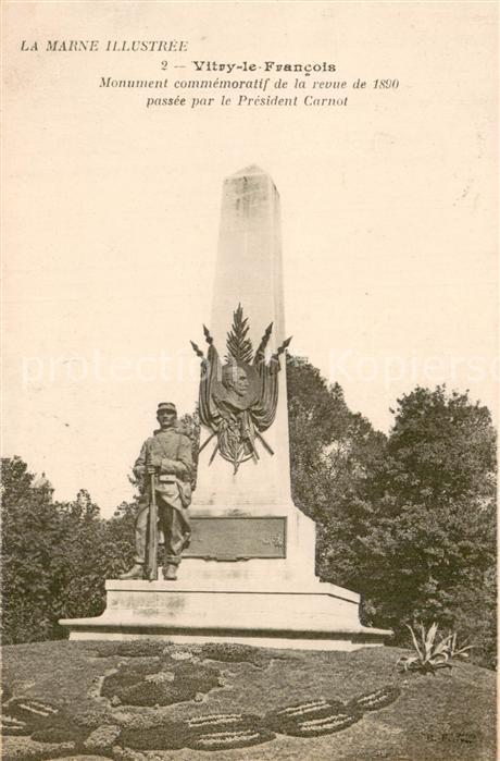 Vitry-le-Francois Monument commemoratif de la revue de 1890 passee par le Presid