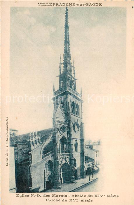Villefranche-sur-Saone Eglise Notre Dame des Marais Abside du XIVe siècle Porche