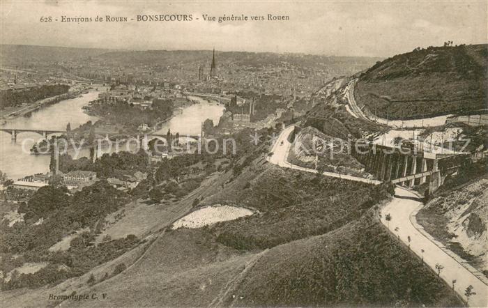 Bonsecours Bon-Secours 76 Vue generale vers Rouen