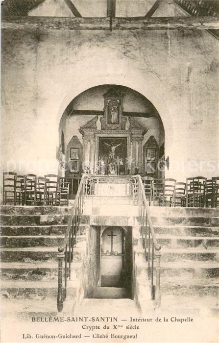 Belleme 61 Saint Santin Interieur de la Chapelle Crypte du Xme siecle