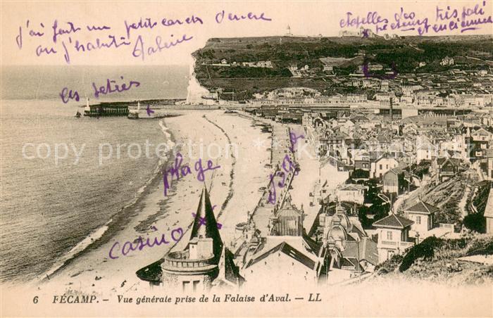 Fecamp 76 Vue Generale prise de la Falaise d Aval