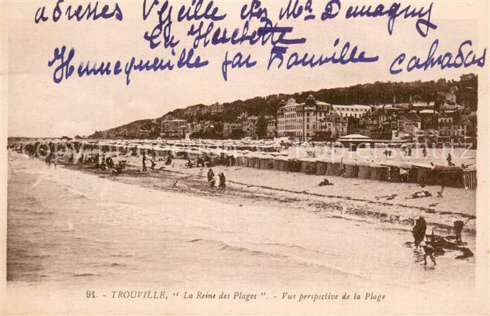 Trouville-sur-Mer La Reine des Plages vue perspective de la plage