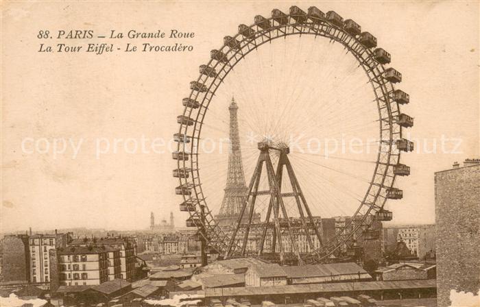 Paris 75 La Grande Roue La Tour Eiffel et le Trocadéro