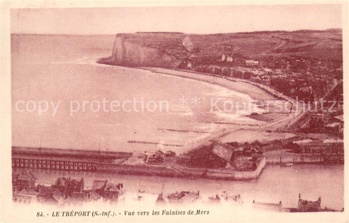 Le Treport 76 Vue vers les falaises de mers