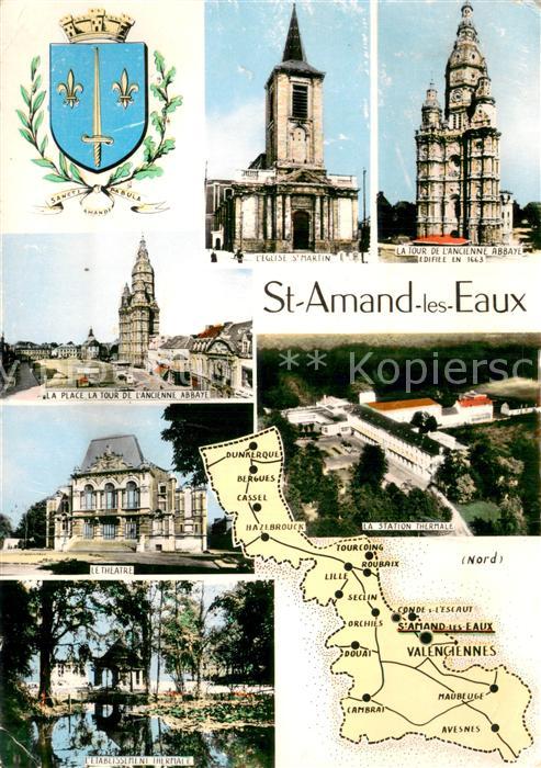 Saint Amand les Eaux Eglise Saint Martin Tour Place Théâtre Etablissement Therma