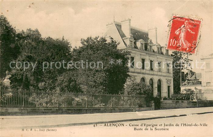 Alencon 61 caisse d Epargne et Jardin de l Hotel de Ville