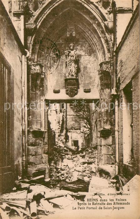 Reims 51 Dans les Ruines apres la Retraite des Allemands