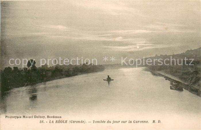 La Reole 33 Tombee du jour sur la Garonne