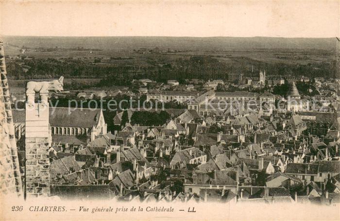 Chartres 28 Vue generale prise de la Cathedrale