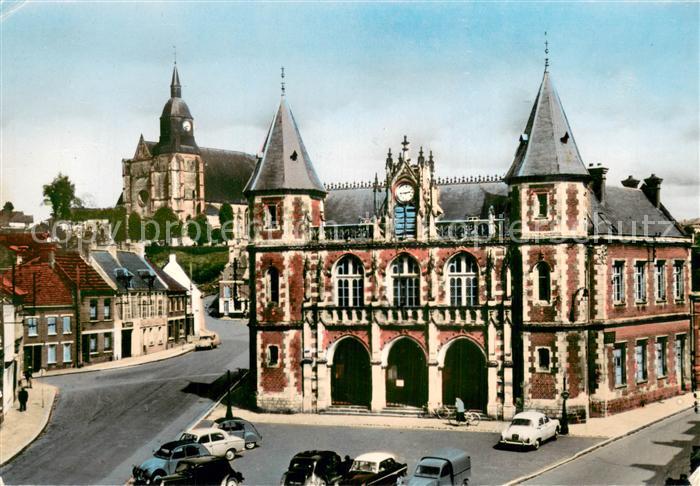 Auxi-le-Chateau L Hotel de Ville et l Eglise