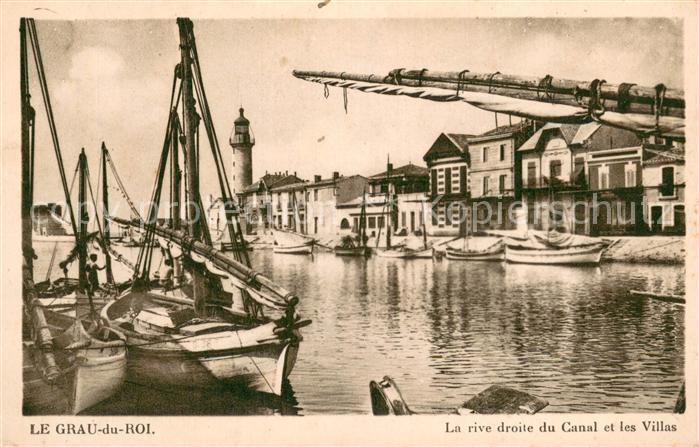 Le Grau-du-Roi 30 Gard La rive droite du canal et les villas bateaux de pêche