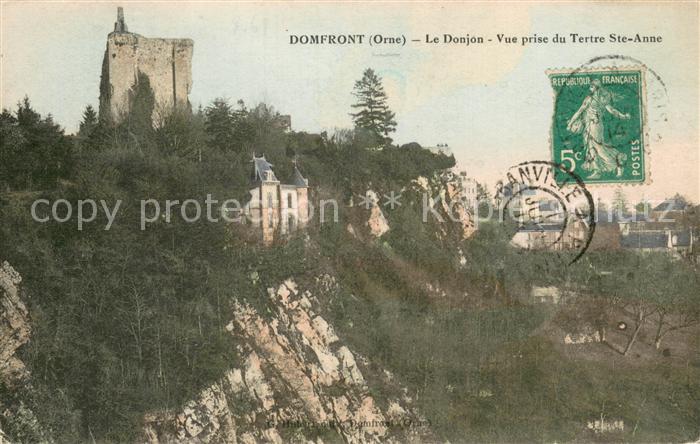 Domfront 61 Orne Le Donjon Vue prise du Tertre Ste Anne