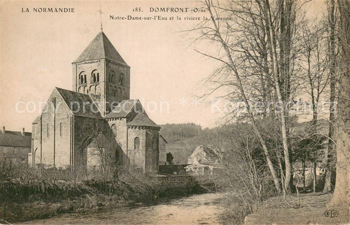 Domfront 61 Orne Notre Dame sur l’Eau et la riviere la Varenne