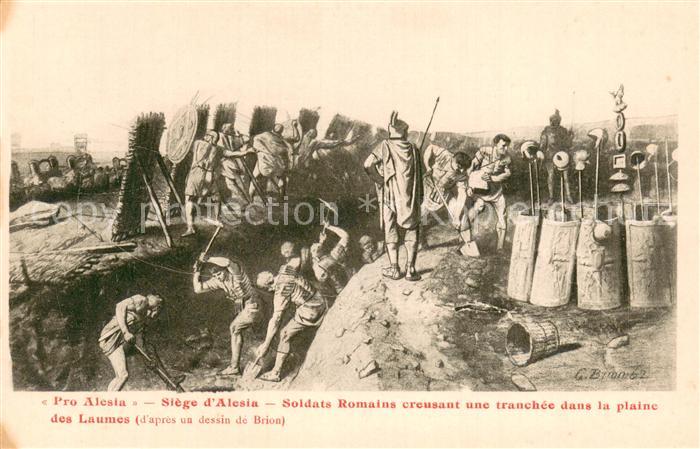 Pro Alesia Soldats Romains creusant une tranchee dans la plaine des Laumes