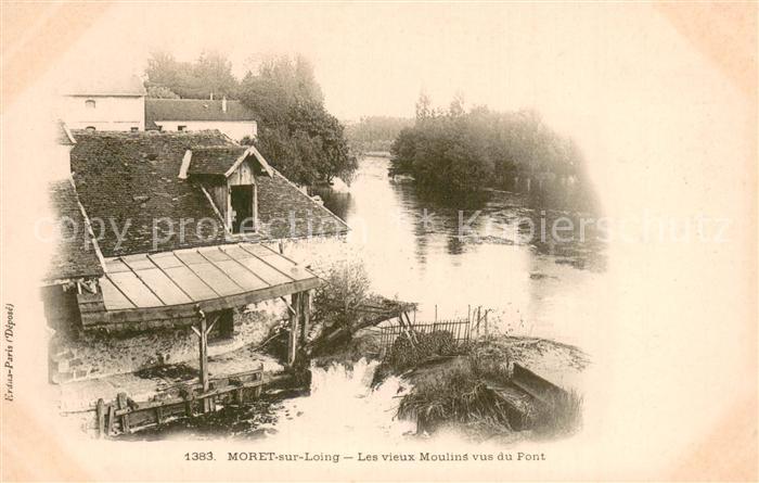 Moret-sur-Loing Les vieux Moulins vue du Pont