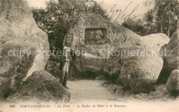 Fontainebleau 77 Seine et Marne La Foret Le Rocher de Milet et de Rousseau