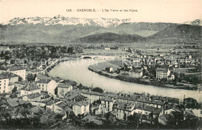 Grenoble 38 Ile Verte et les Alpes