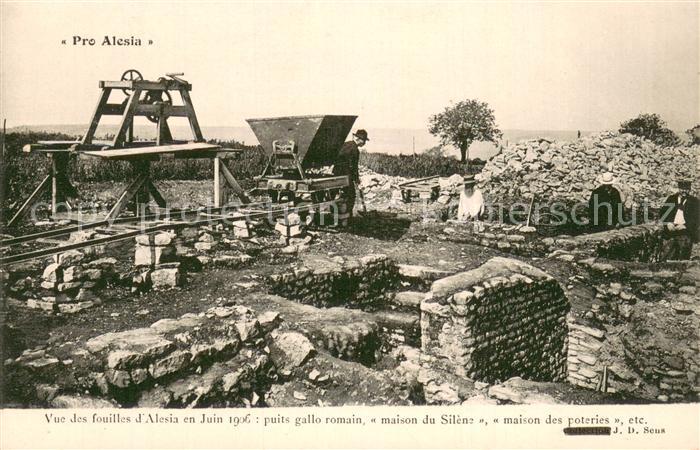 Pro Alesia Vue des fouilles d’Alesia en Juin 1906 puits gallo romain maison du S