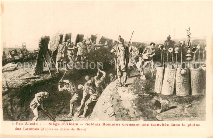 Pro Alesia Siege d’Alesia Soldats romains creusant une tranchee dans la plaine d